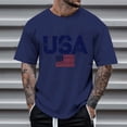thumbnail image 2 of UAYOTSE Men American Flag Patriotic Eagle and Gear T-Shirt, 4th of July Industrial Design on Round Neck Short Sleeve 3XL Dark Blue, 2 of 4
