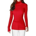 thumbnail image 1 of MKLEKYY Chandails pour Femmes Col Roulé Côtelé Base Chandail Mignon Chaud Élégant Pull, 1 of 1