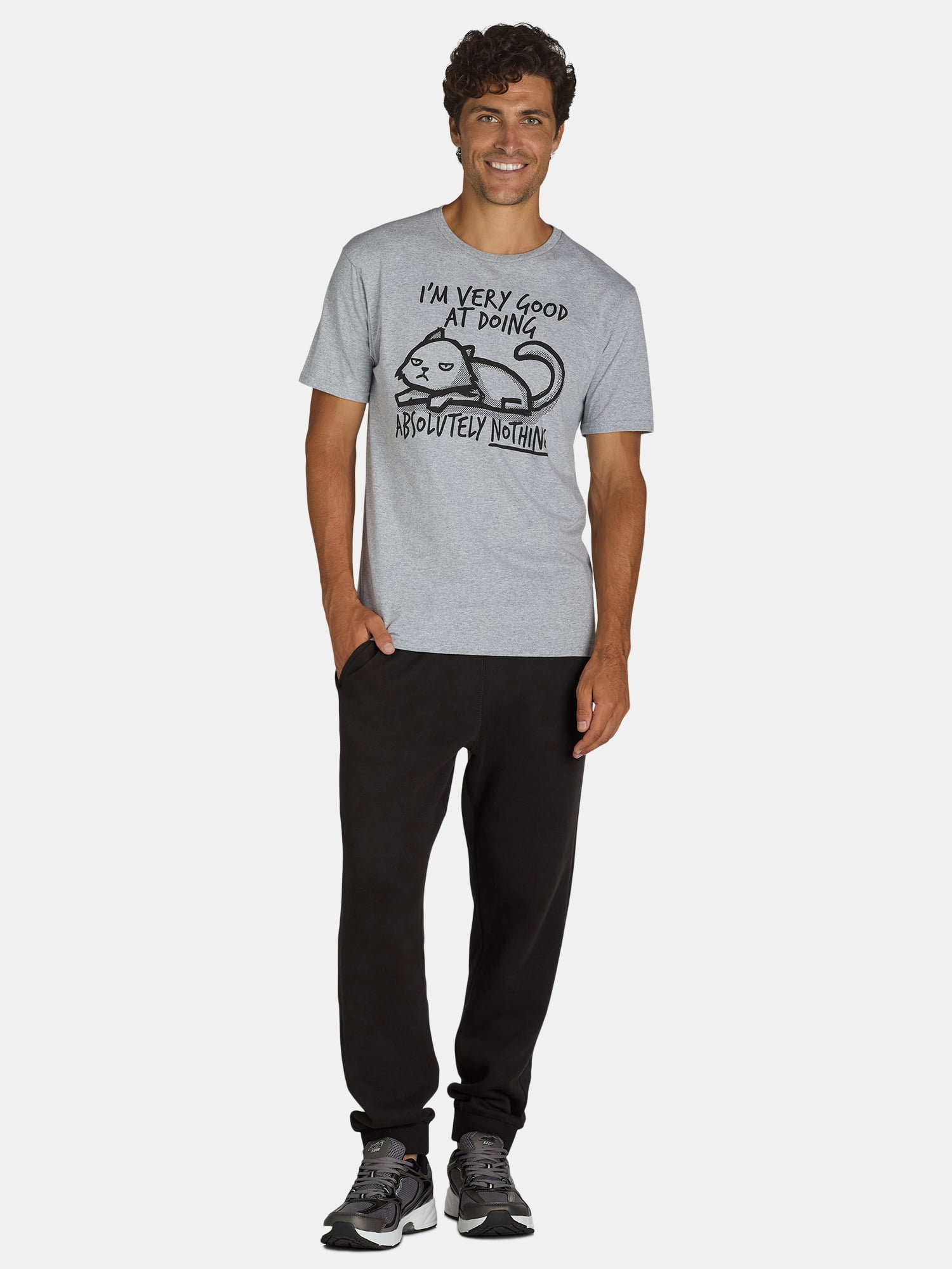 Doing Absolutely Nothing Men's & Big Men's Graphic Tee with Short Sleeves, Sizes S-3XL