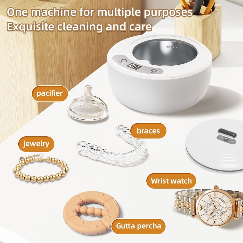 Ultrasonic Cleaner,Professional Sonic Cleaning Kit for Dentures, Retainers, Aligners, Braces Portable Dental and Jewelry Cleaner with Ultrasonic