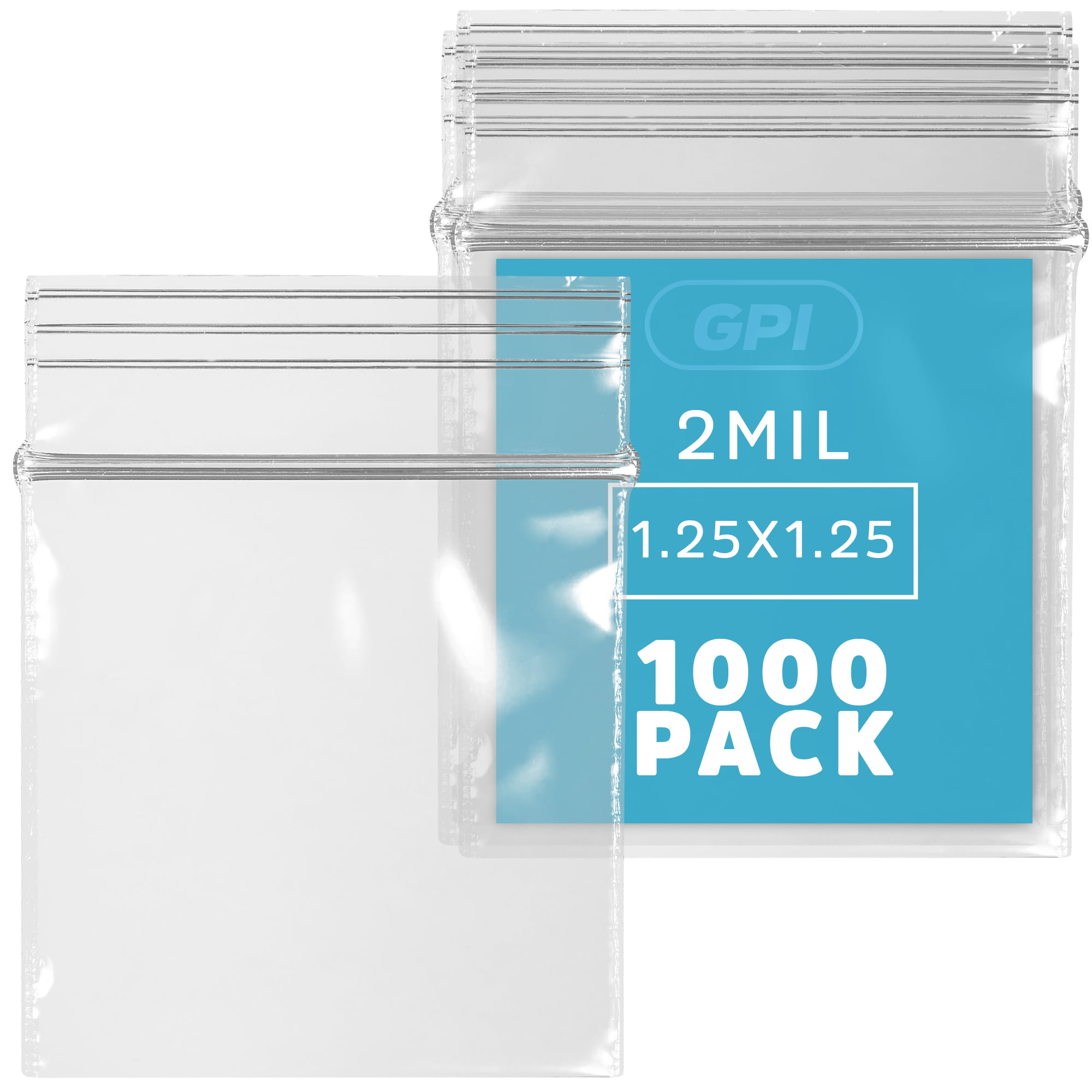 1000 1.25" x 1.25" Zip Bags Baggies Clear 2mil Brand New 