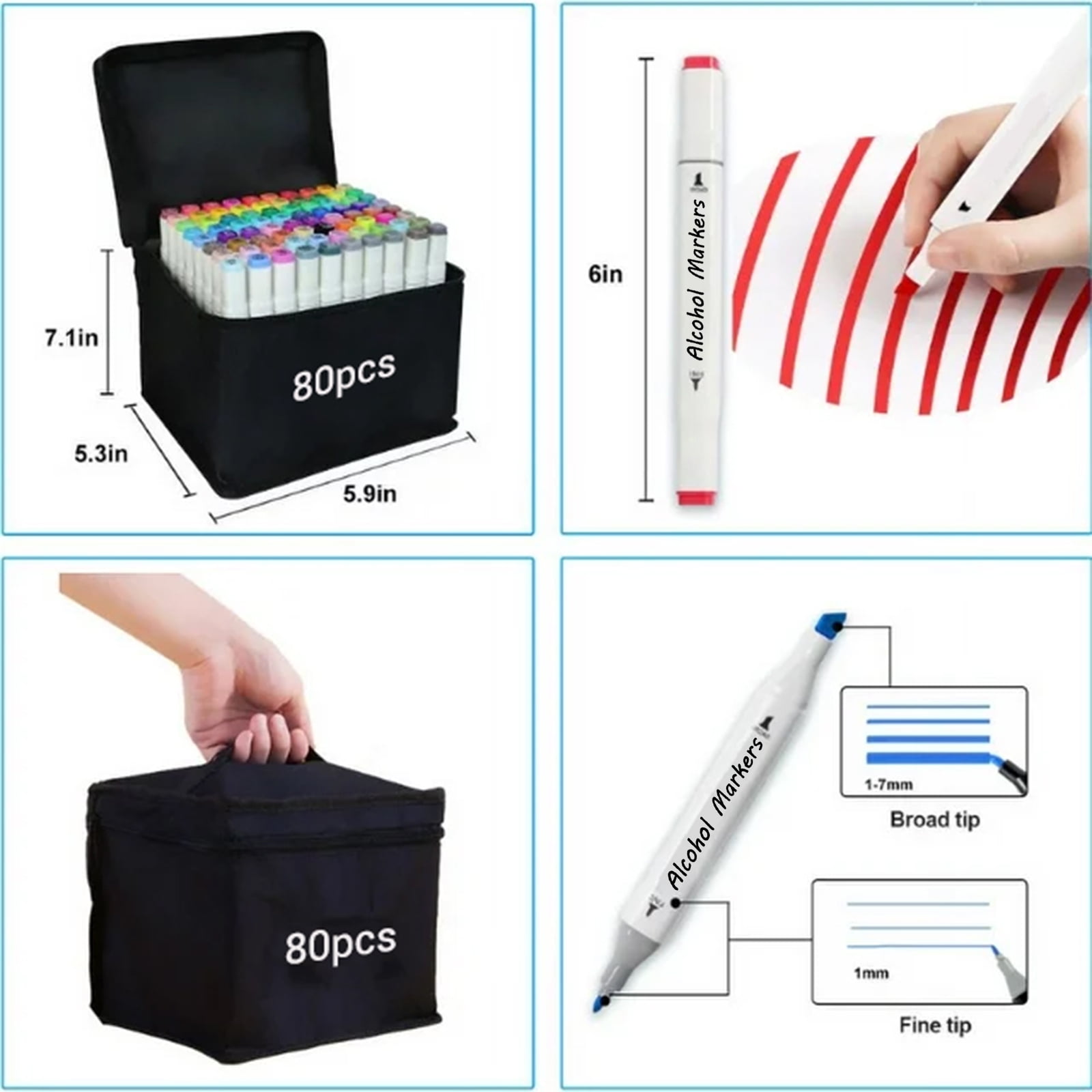 Panbear Alcohol Art Markers Set, 120 Pieces