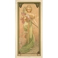 thumbnail image 2 of Alphonse Mucha 11x18 Gold Ornate Wood Frame and Double Matted Museum Art Print Titled - Spring (1900), 2 of 4