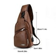 thumbnail image 3 of Leather Sling Bag for Mens,Crossbody Backpack with USB Charging Port for Men Travel Outdoor Sports, 3 of 7