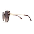 thumbnail image 3 of Womens Thin Oversize Cat Eye Butterfly 90s Designer Sunglasses All Brown, 3 of 5