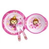 Panda Superstore PS-BAB166802011-HIROCO00915 4 Piece High Quality Lovely Monkey Healthy Baby Dinnerware Set, Pink