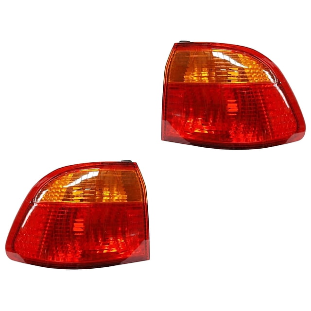 Par de Calaveras TYC Civic 1999 A 2000 Ámbar/Rojo