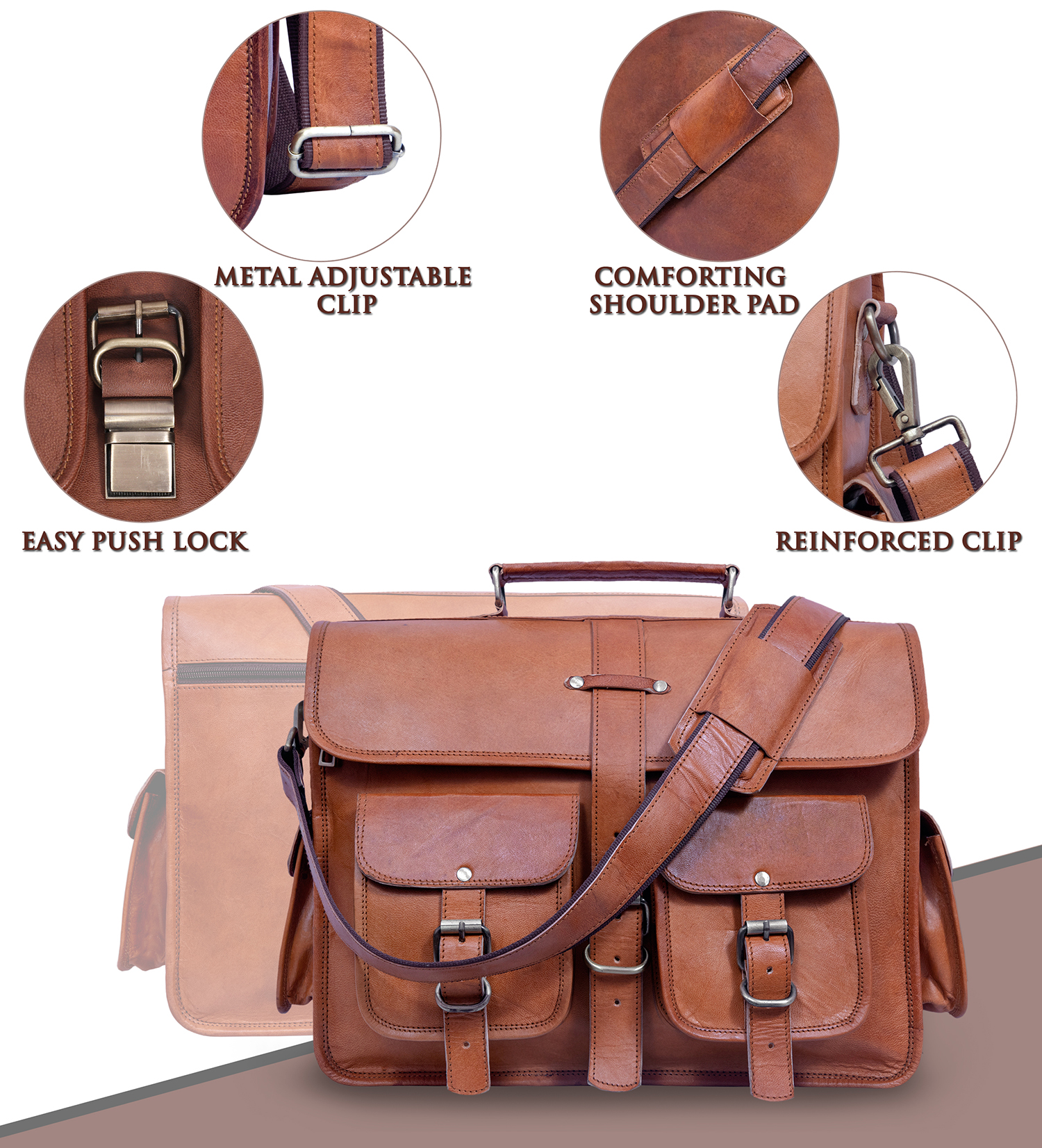 Vintage Computer Laptop Briefcase Satchel Cross body Work Bag