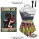 thumbnail image 4 of Letrero de hojalata vintage con diseño de gato y vino, estilo retro, "Muéstrame tu vino", 20 x 30 cm, 4 of 9