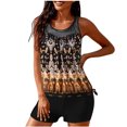 thumbnail image 4 of Borniu Two Piece Bandeau Swimsuits For Women Loose Fit Swim Tank Top With Shorts, 4 of 9