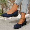 thumbnail image 6 of vokkrv Women's Ballet Flats Comfortable Casual Dressy Shoes,Work Flats Office Shoes Pointed Toe Leopard Flats Navy 9, 6 of 7
