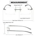 thumbnail image 3 of YOPTOP Rimless Retro Reading Glasses Blue Light Blocking, Fashion Rectangular Rimless Computer Readers Metal Vintage Readers for Women Men Lightweight & Comfortable Anti Glare,Red, +2.50, 3 of 8