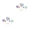 thumbnail image 2 of serony 7pcs/set Cake Topper Heart Shape Wedding Birthday Cake Simple Design Paper Top Decoration silver 2Set, 2 of 6