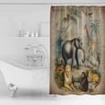 thumbnail image 2 of Shower Curtain, Vintage Jungle Animals Waterproof Shower Curtain Set with Hooks for Bathroom Showers,Stalls and Bathtubs,60x72In Elephants Giraffes Lions, 2 of 8