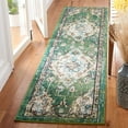 thumbnail image 2 of SAFAVIEH Madison Elinor Traditional Distressed Runner Rug, Green/Light Blue, 2' x 8', 2 of 8