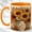 Orange, variant on Sunflower Vase Coffee Mug, Autumn Floral Mug, Ceramic 11 oz