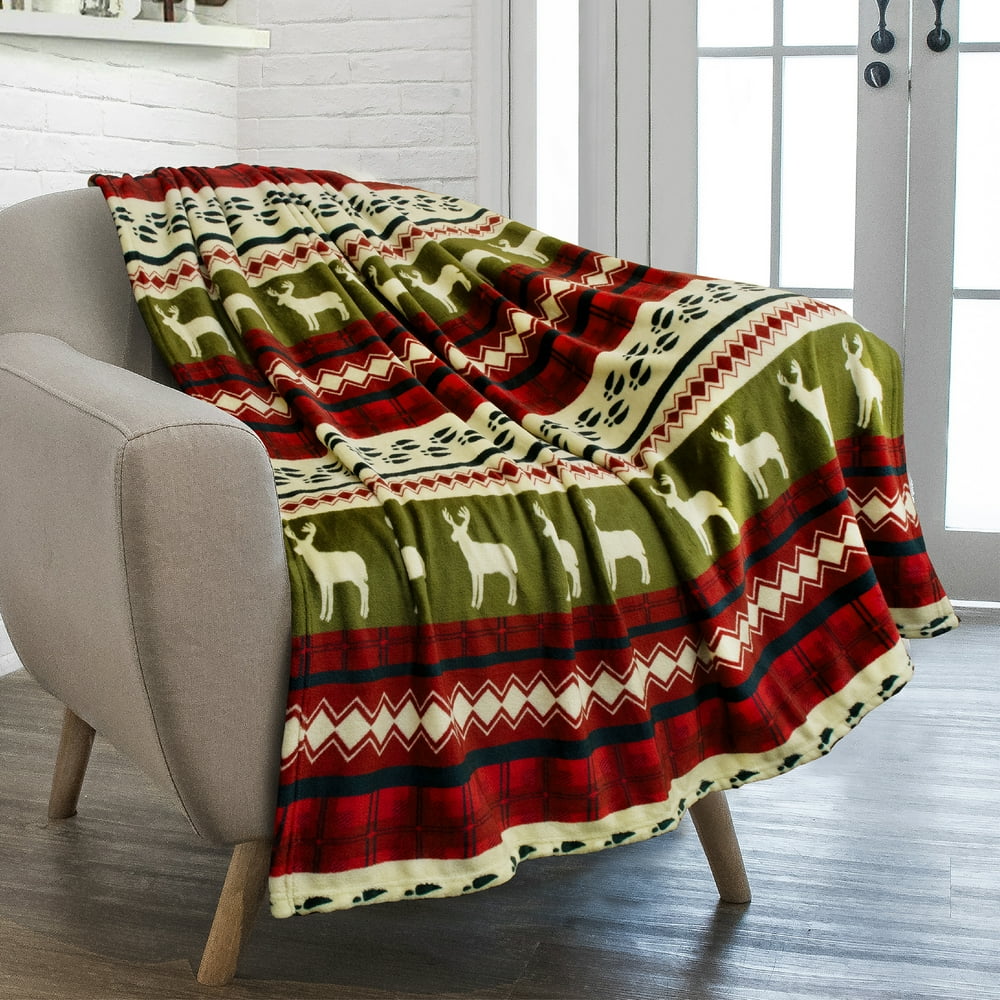 PAVILIA Christmas Throw Blanket Red Christmas Holiday Fleece Blanket