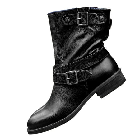 

Deals of the Day Tarmeek Cowboy Boots for Women Womens Fall Winter Boots Vintage Pointed Toe Western Boots Cowgirl Boots Retro Belt Buckle Ladies Footwear Shoes Leather Shoes Booties for Women