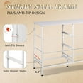 thumbnail image 6 of BOBOKY Dresser for Bedroom with 6 Drawers, Wide Fabric Dresser TV Stand for 50 Inches TV, with Metal Frame, Wooden Top, Fabric Storage Dresser for Bedroom, Hallway, Entryway,White, 6 of 7