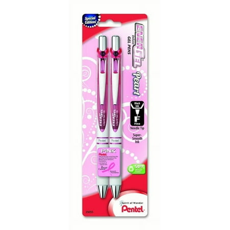 UPC: 0072512250556 | PINK BCA EnerGel Pearl Retractable (0.5mm) Needle Tip  Fine Line  Pink Accent  Black Ink 2-Pk