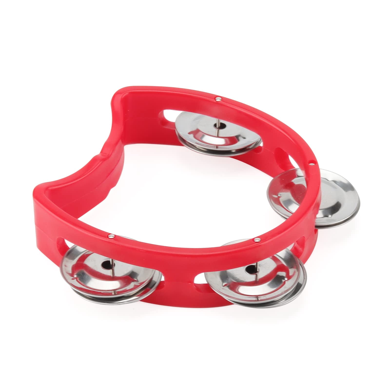 20 Pack Plastic Percussion Tambourine  4 Inch Half Moon Musical Tambourines With 4 Bells Mini Handheld