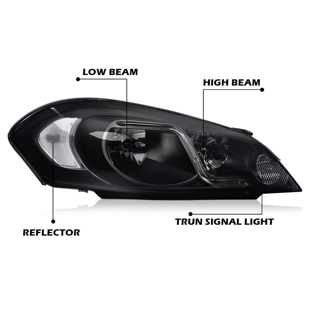 LED DRL Headlights Headlamps Fit for 2006-2013 Chevy Impala/2014-2016 Chevy Impala Limited/2006-2007Chevy Monte Carlo