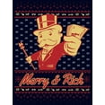 thumbnail image 2 of Junior's Monopoly Merry and Rich  Graphic Tee Navy Blue Large, 2 of 3