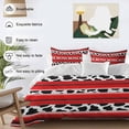 thumbnail image 3 of Mexico Cow Duvet Cover Set Queen Size, Grain Red 4 Piece Soft Microfiber Bedding Set with 1 Duvet Cover, 1 Flat Sheet, 2 Pillowcases, 3 of 9
