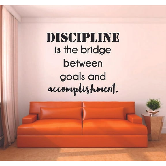 Discipline Goals Accomplishment Quote Positive Life Motivation Inspiration Quotes Saying Wall Art Sticker Designs Vinyl Stickers For Home House Walls Rooms Windows Bedroom Decoration Size (8x10 inch)