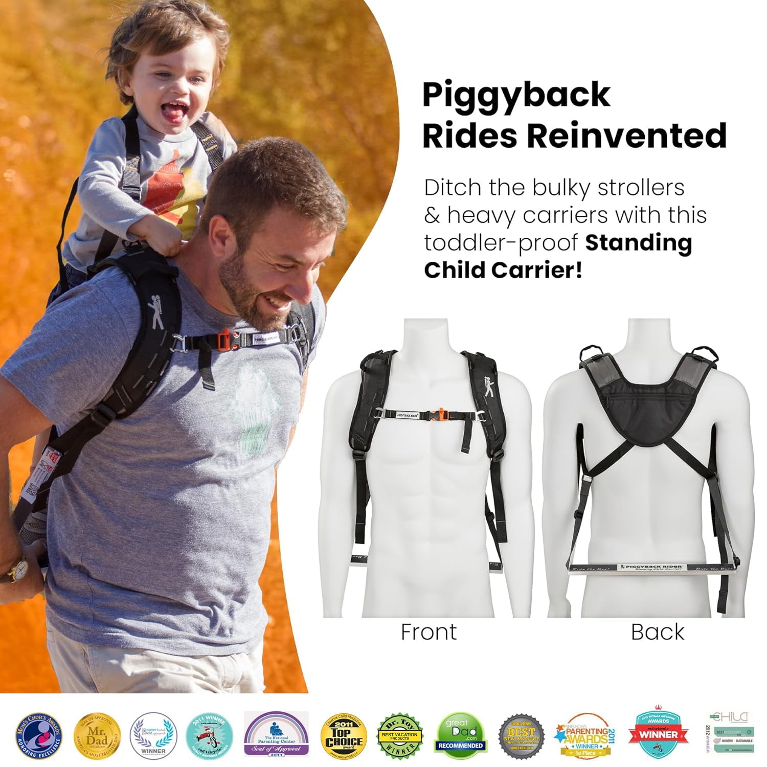 Piggyback Rider Toddler Carrier Backpack SCOUT Standing for