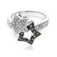 thumbnail image 2 of Vir Jewels 1/4 CTTW Champagne and White Diamond Fashion Star Ring 14K White Gold Size 6 Female Adult, 2 of 5