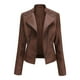 thumbnail image 2 of Chaquetas para mujer Slim Leather Stand Collar Zip Motorcycle Suit Coat Jacket Tops Odeerbi ODB-3, 2 of 4