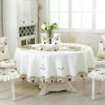 thumbnail image 3 of BUYISI 1Pc 3 Sizes Tablecloth Rural Style Embroidered Round Table Cloth Home Hotel Decoration Table Cloth Home Party Table Covers 175*175cm, 3 of 6