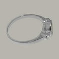thumbnail image 4 of LBG British Made 10k White Gold Genuine Natural Aquamarine & Cubic Zirconia Womens Statement Ring - 33 size options - Size 5.5, 4 of 6