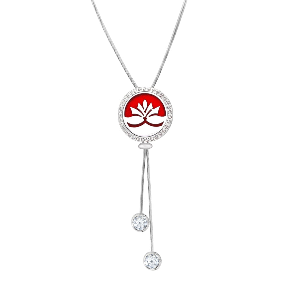 Lotus Aromatherapy Mother's Day Gift for Mom - Tea Tree Essential Oil Slider Pendant Necklace - Jewelry Gift Set for Mom - Anniversary - Birthday - Ships Next Day!