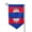 Sharp Corner, variant on Cambodian Flag Garden Flag Double Sided Flags with Vivid Color for Yard Lawn Garden Decor 12.5 x18 Inch Square