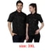 thumbnail image 2 of Camisas de manga corta de verano de algodón chef para hombres Chaqueta de chef delantal Botones Sweat Bands for Grill Restaurant Bar Shop Cafes Black 3XL sidaley HA012099-05, 2 of 7