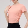 thumbnail image 4 of T-Shirt pour Femmes, Manches Courtes Col Rond Haut Décontracté, Polyester Spandex Extensible Doux pour Usage Quotidien, 4 of 9