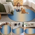 thumbnail image 6 of Navy Blue Ombre Round Area Rug 4ft, Modern Yellow Gradient Farmhouse Art Washable Non-Slip Circle Rugs for Bedroom Living Room Kitchen, Soft Non Shedding Circle Carpet for Dining Room Dorm, 6 of 9