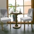 thumbnail image 3 of Chair Covers for Dining Room Set of 6,Christmas Reindeer Tree Silhouette Stretch Seat Protector Removable Washable Chairs Slipcovers for Kitchen Banquet Wedding Hotel,White Snowflake on Black, 3 of 6