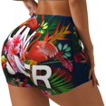 thumbnail image 2 of Kdxio Summer Birds and Flowers Print Workout Shorts for Women Seamless Soft Smooth Gym Yoga Scrunch Active Shorts, 2 of 9