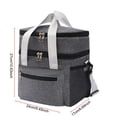 thumbnail image 3 of Gray Insulated Lunch Tote, Thick Thermal Layer Keeps Food Hot or Cold, Dual Compartments with Adjustable Shoulder Strap for Work, Picnic or Day Trip, 3 of 6