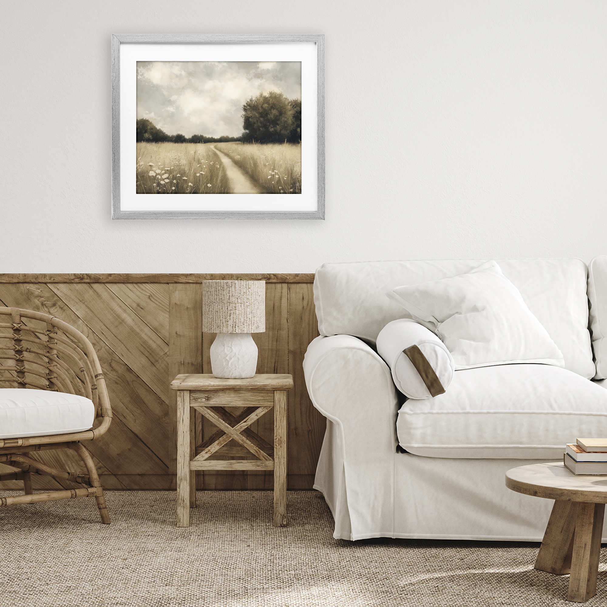 Stupell Industries Journey Through Wildflowers in Meadow Gray Framed Print Under Glass, design by Creative Studio