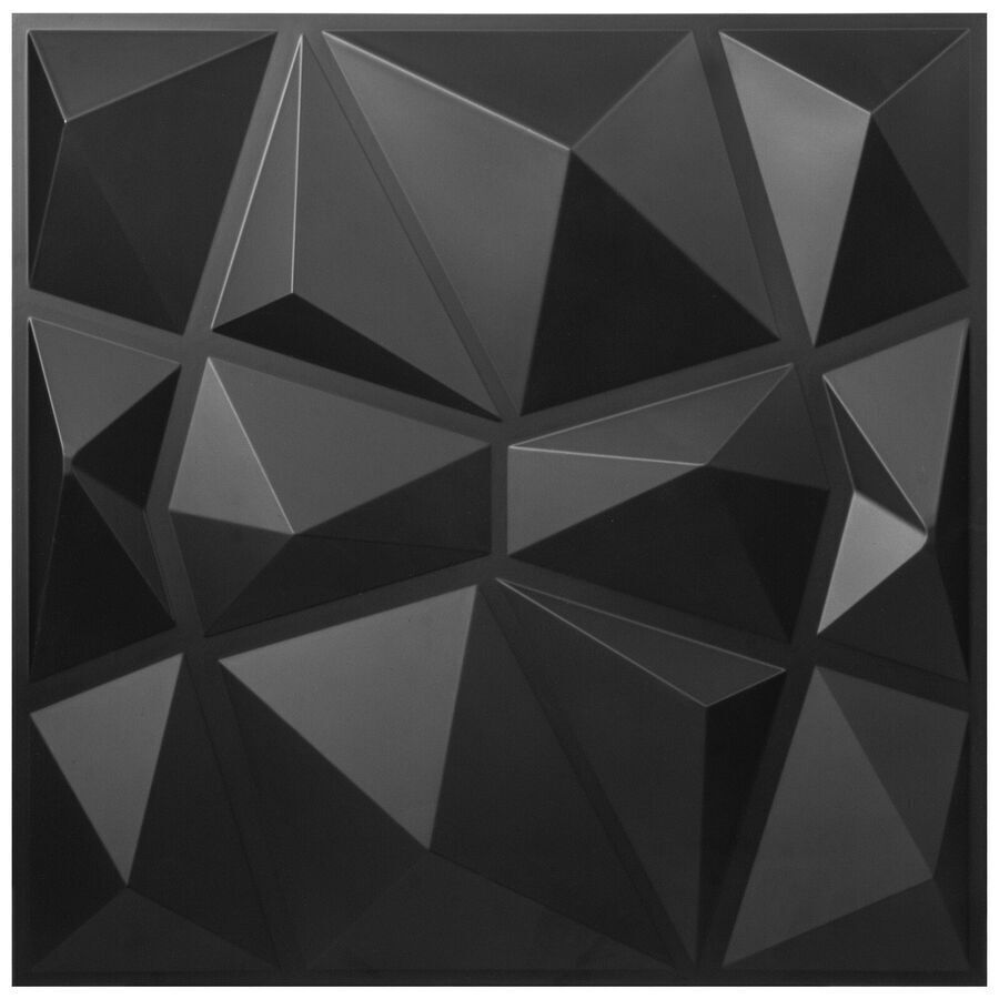 12-Pack 3D PVC Wall Panels – White Diamond Design, Decorative & Waterproof