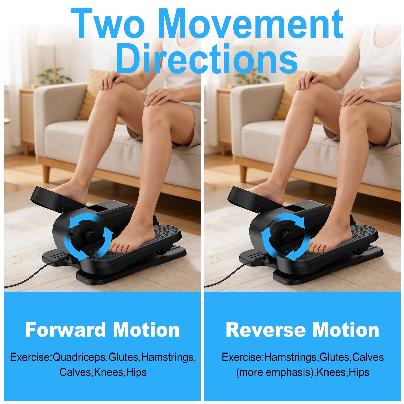Funslim Under Desk Elliptical Machine, Electric Elliptical Exerciser for Senior, Quiet & Small Electric Seated Pedal Exerciser for Home with Remote Control，Display Monitor & 12 Adjustable Speeds