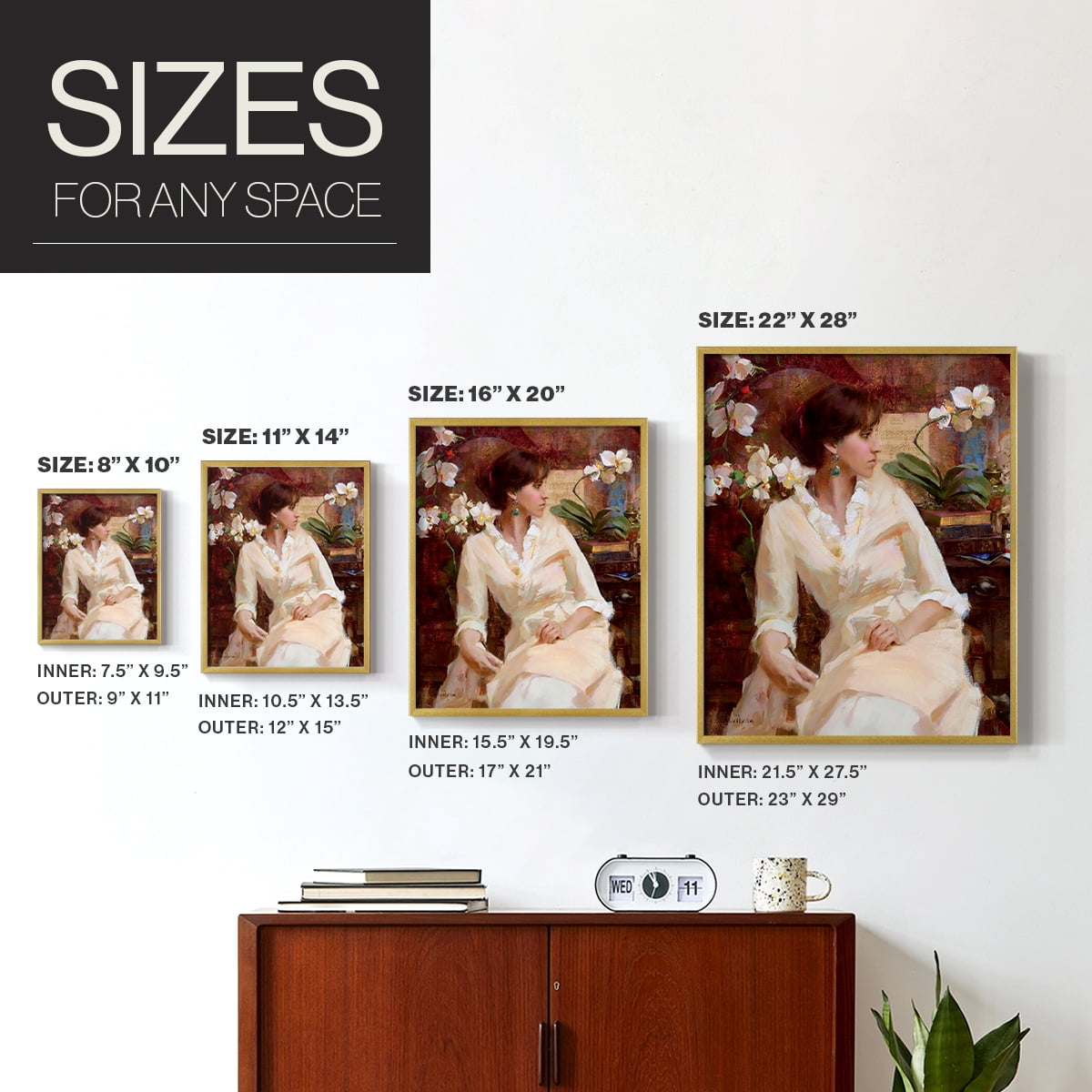 Fiori Di Aria Portrait in Paper Solid Wood 8 x 10 Framed Print