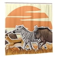 thumbnail image 2 of XMXY Cartoon Zebra Savannah Animals Long Shower Curtains, Waterproof Weighted Thick Bathroom Curtain with 12 Plastic Hook, 72x72 Inch, 2 of 9