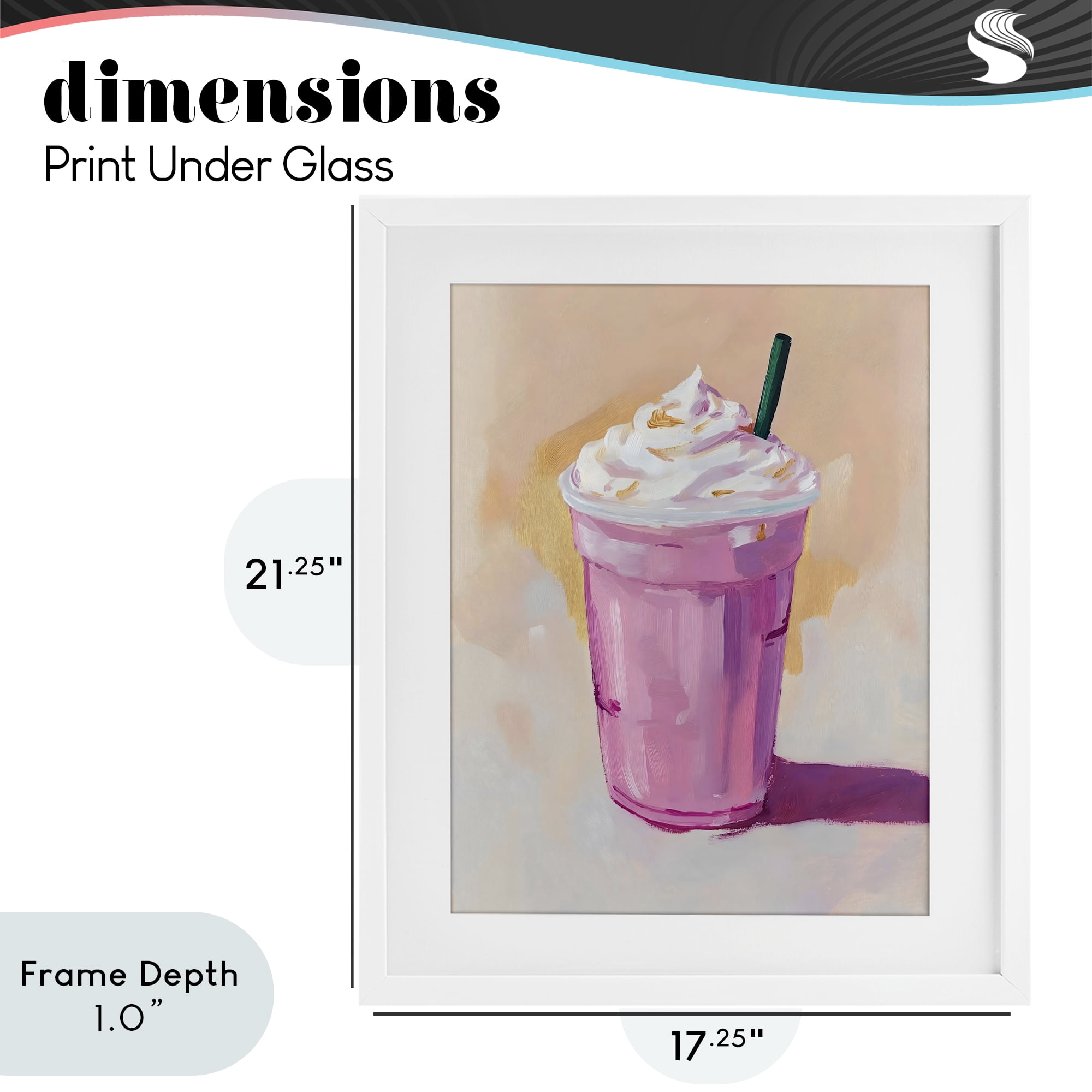 Stupell Industries Pink Strawberry Shake White Framed Print Under Glass, design by The Prints Vibe