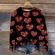 thumbnail image 4 of Camiseta de Cuello Redondo de Impresión en Forma de Corazón Casual de Manga Larga de Mujer Verano Suave, 4 of 4