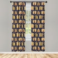thumbnail image 2 of Ambesonne Vintage Winter Curtains, Christmas Cookie Art, Pair of 28"x95", Navy Blue Caramel Yellow, 2 of 4